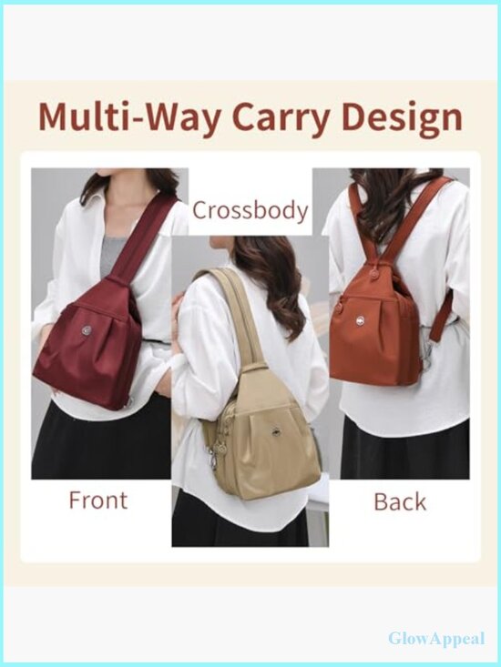 3-in-1 Convertible Anti Theft Travel Tote Backpack, Waterproof Nylon, main image 5